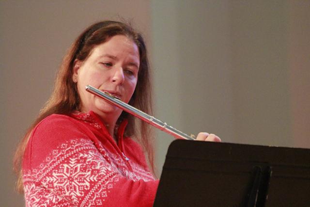 Dr. Lisa McArthur, who coordinates the Christmas concert, plays in last year's concert. (Campbells- ville University Photo by Rachel DeCoursey)